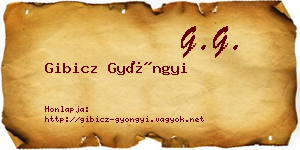 Gibicz Gyöngyi névjegykártya